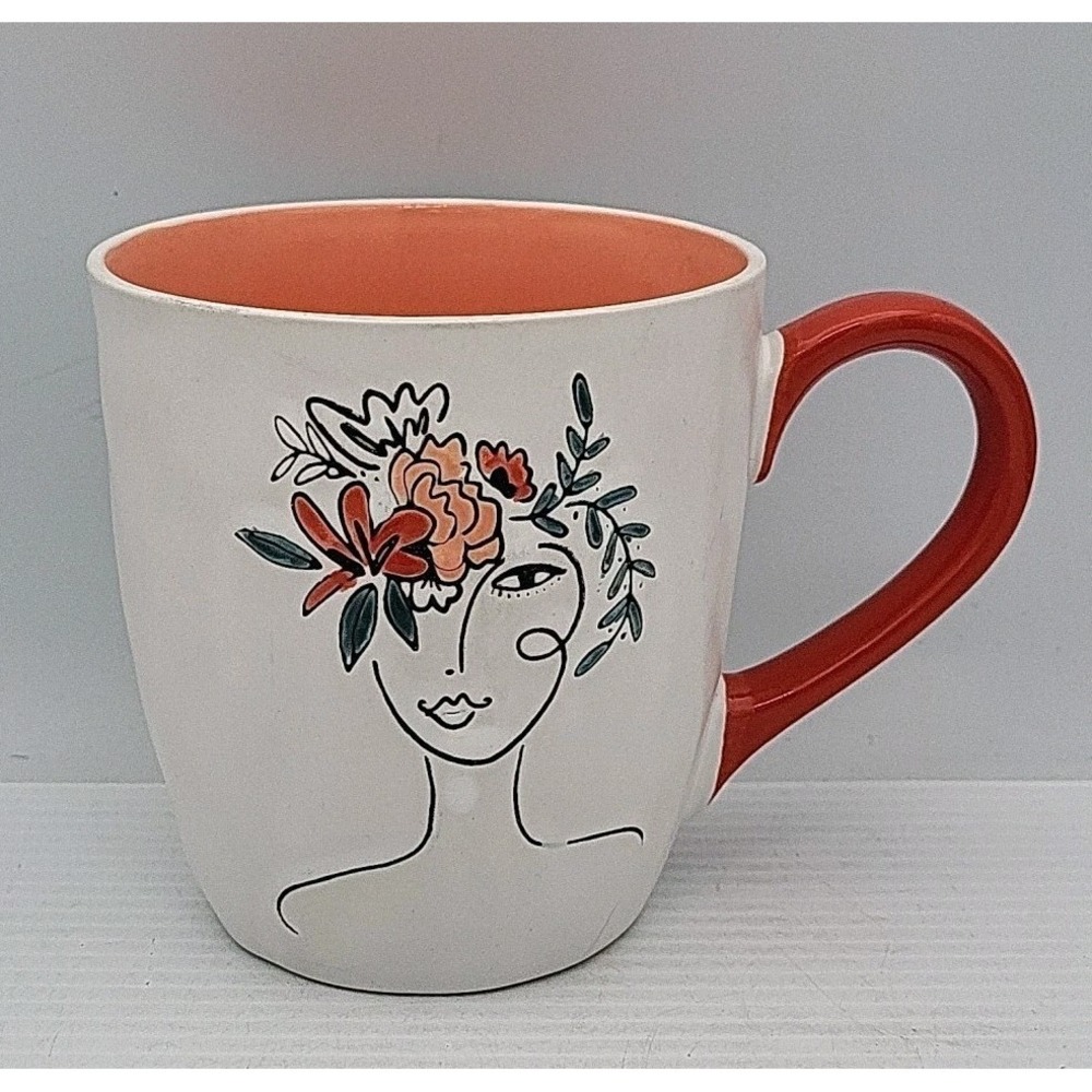 Prima Design Coffee‎ Tea Mug-White Floral-Lady